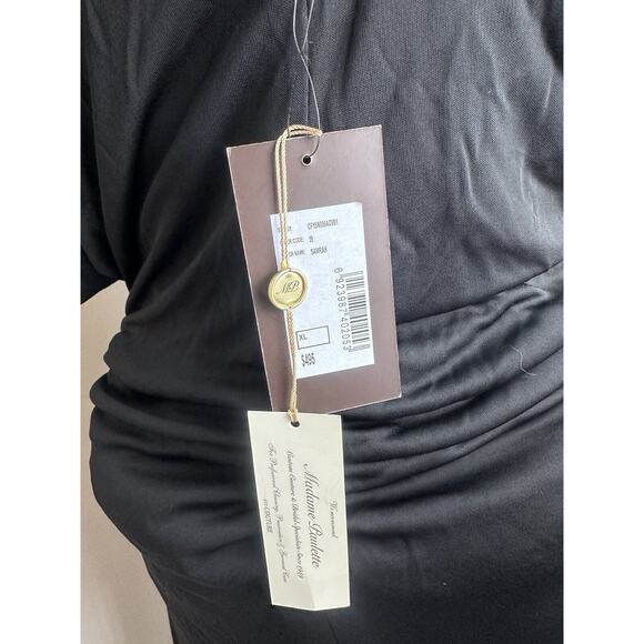 NWT PORTS 1961 Black Split Sleeve Silk Lined Ruched Waist Dress Sz XL $495 - Picture 7 of 15